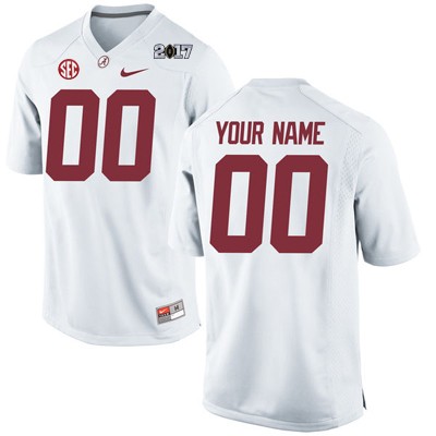 Men's Alabama Crimson Tide #00 Custom Embroidered Playoff White NCAA College Football Jersey 2403ZTYA4